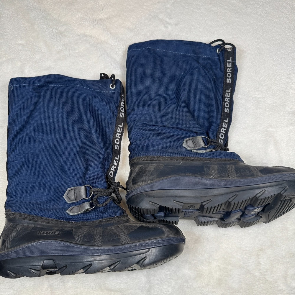 Sorel Snowfall Blue Black Womens Size‎ 6 Insulated Winter Snow Boots Felt Lined